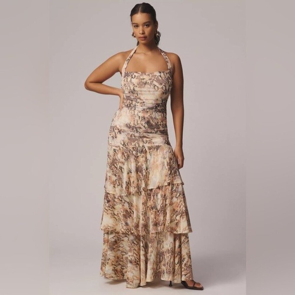 NWT Size XL - AFRM Sleeveless Square-Neck Tiered Midi Dress (NWT US$ 158)